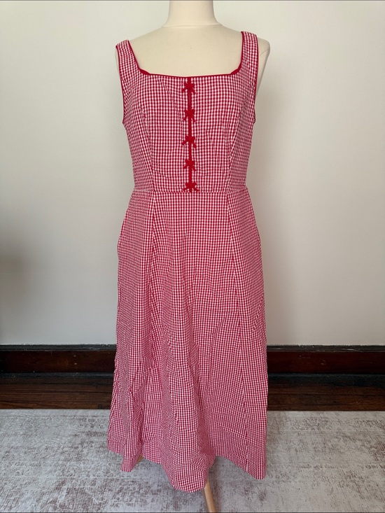 Rachel Zoe Dresses & Skirts - Rachel Zoe Red Gingham Midi Dress with Front Button Detail